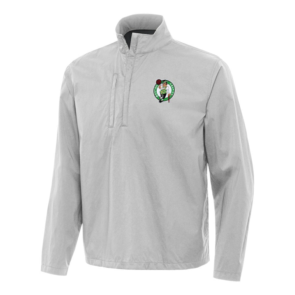Boston Celtics Antigua Brisk Quarter-Zip Windbreaker - Heather Gray online