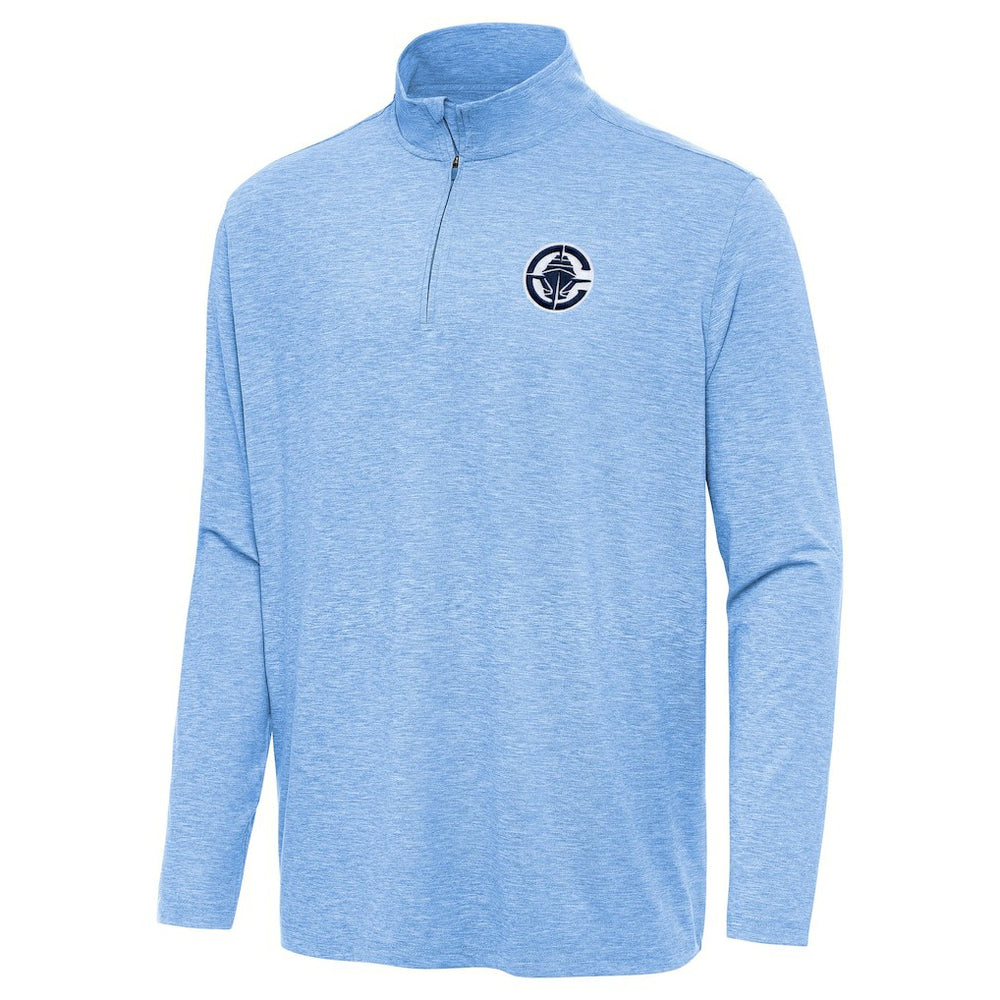 LA Clippers Antigua Hunk Quarter-Zip Top - Heather Powder Blue shop