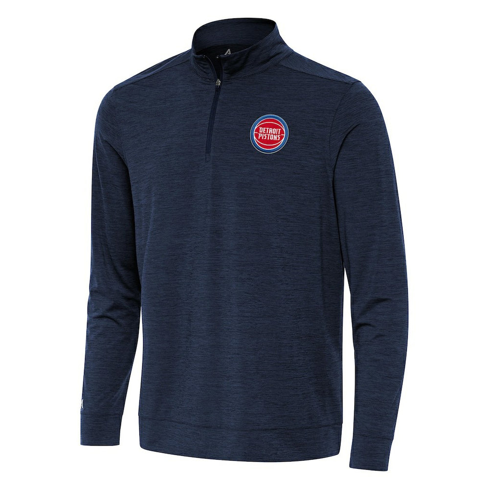 Detroit Pistons Antigua Bright Quarter-Zip Top sale - Heather Navy cheap