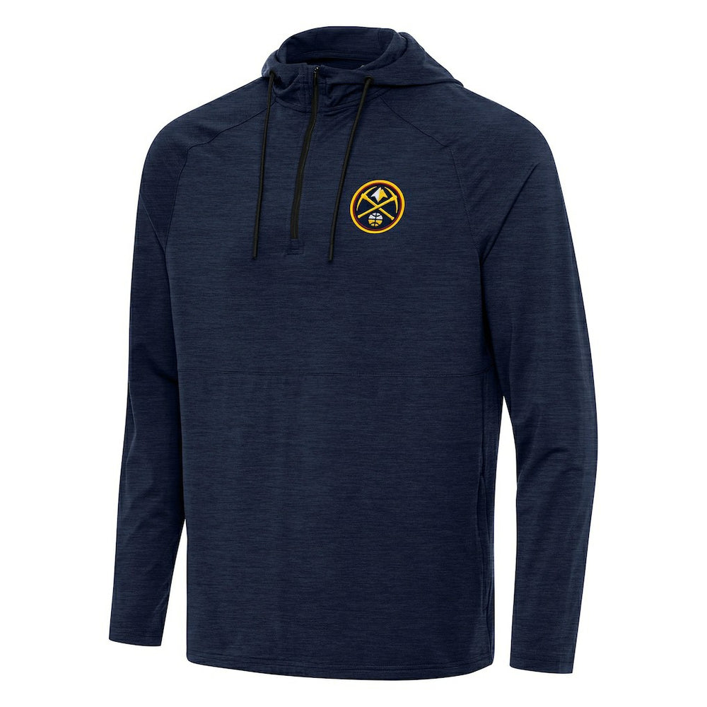 Denver Nuggets Antigua Spikes Raglan Quarter-Zip Hoodie sale - Heather Navy cheap