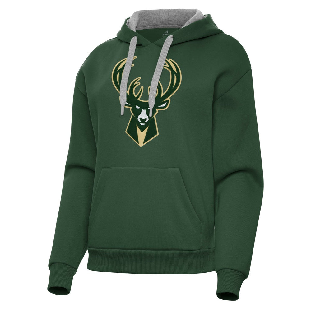 Milwaukee Bucks Antigua Women's Victory Pullover Hoodie - Hunter Green outlet