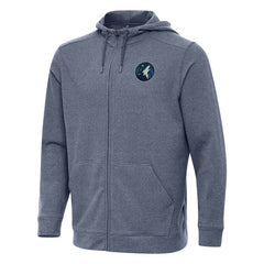Minnesota Timberwolves Antigua Effortless Full-Zip Hoodie Jacket - Heather Navy cheap