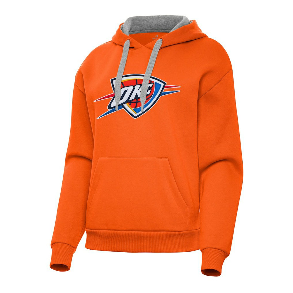 Oklahoma City Thunder Antigua Women's Victory Pullover Hoodie - Orange for sale