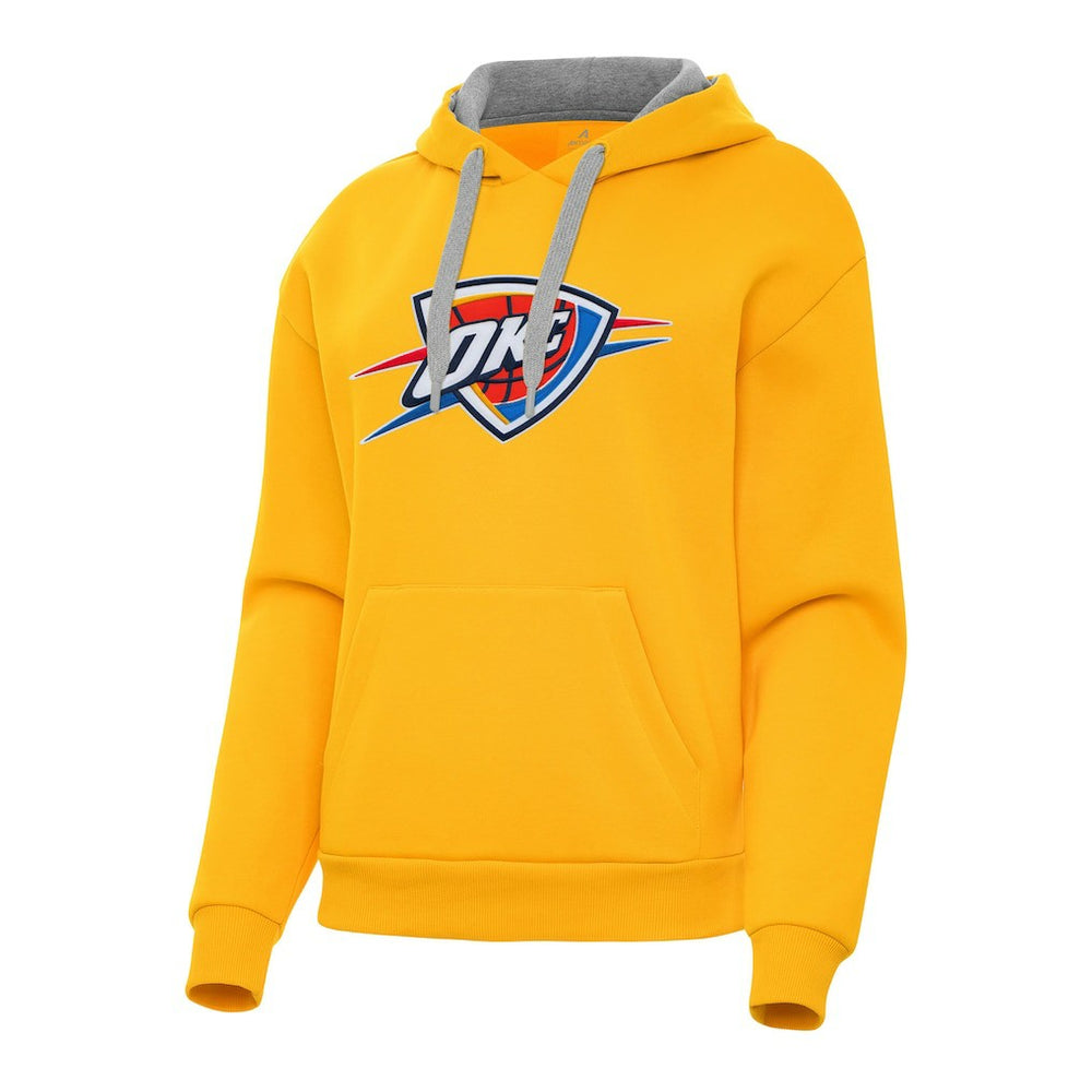 Oklahoma City Thunder Antigua Women's Victory Pullover Hoodie - Gold for sale