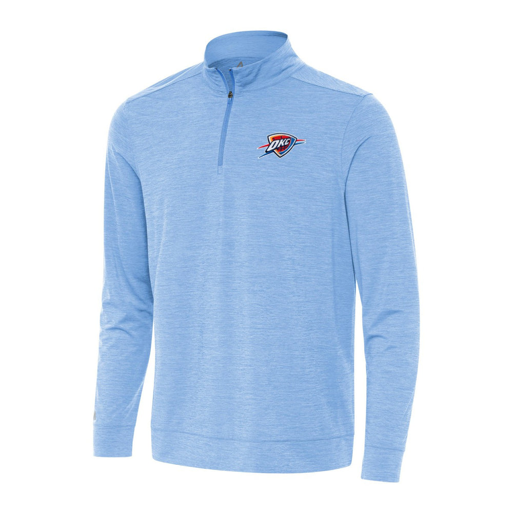 Oklahoma City Thunder Antigua Bright Quarter-Zip Top - Heather Powder Blue on sale