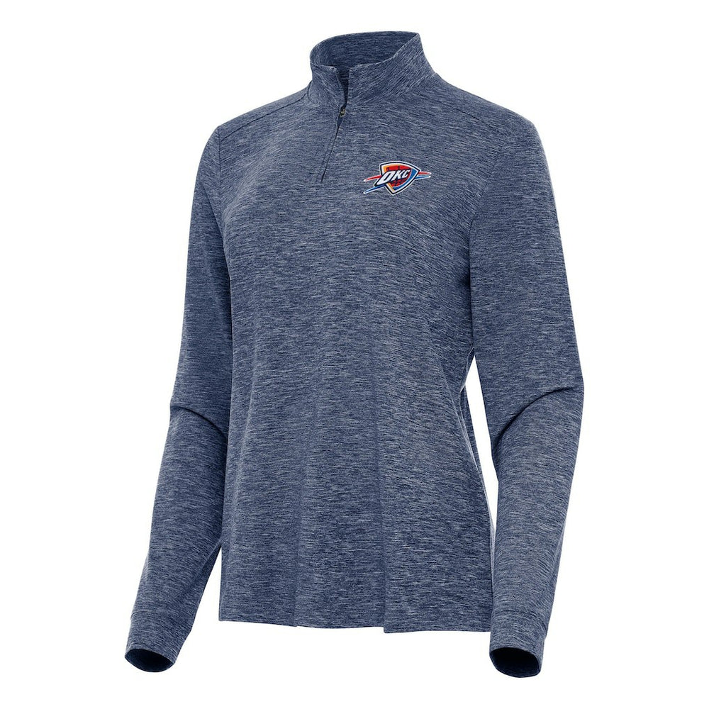 Oklahoma City Thunder Antigua Women's Mentor Quarter-Zip Mock Long Sleeve Top - Heather Navy on sale