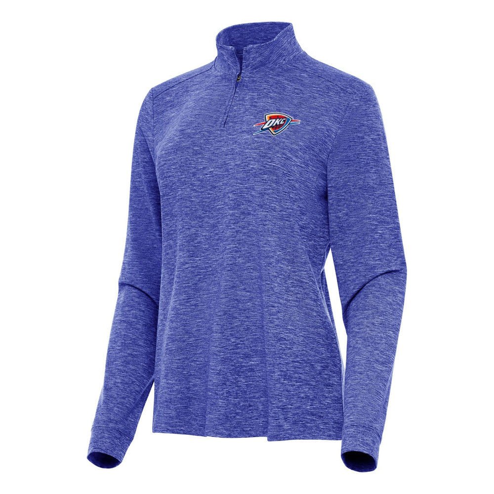 Oklahoma City Thunder Antigua Women's Mentor Quarter-Zip Mock Long Sleeve Top - Heather Royal for sale
