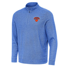 New York Knicks Antigua Subtle Quarter-Zip Sweatshirt - Heather Royal discount