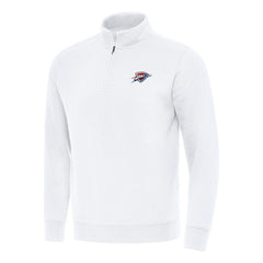 Oklahoma City Thunder Antigua Victory Quarter-Zip Mock Sweatshirt - White for sale