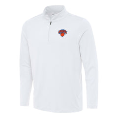 New York Knicks Antigua Reprocess Quarter-Zip Top - White for sale