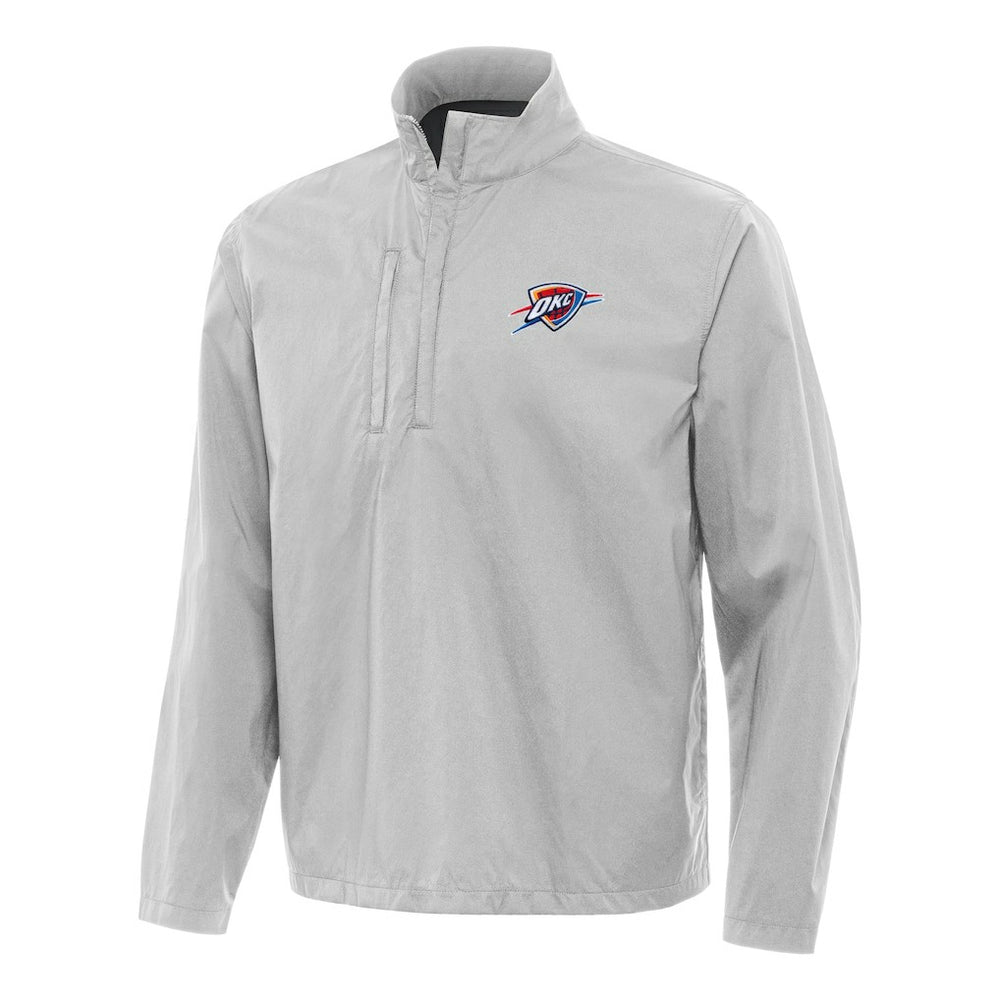Oklahoma City Thunder Antigua Brisk Quarter-Zip Windbreaker - Heather Gray for sale