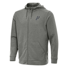 San Antonio Spurs Antigua Effortless Full-Zip Hoodie Jacket - Heather Charcoal sale