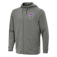 Sacramento Kings Antigua Effortless Full-Zip Hoodie Jacket - Heather Charcoal sale