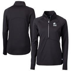 Cleveland Browns Cutter & Buck Women's Adapt Eco Knit Stretch Recycled Half-Zip Pullover Top - Black cheap