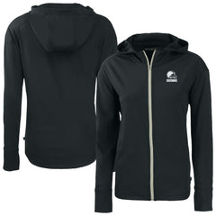 Cutter & Buck Cleveland Browns Women's Black Daybreak Eco Recycled Full-Zip Hoodie for sale