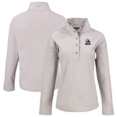 Cleveland Browns Cutter & Buck Women's Hunts Point Eco Textured Fleece Recycled Quarter-Snap Pullover - Gray on sale