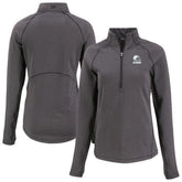 Cleveland Browns Cutter & Buck Women's Peshastin Eco Fleece Recycled Half-Zip Pullover Top - Heather Black online