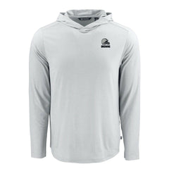 Cleveland Browns Cutter & Buck Coastline Epic Comfort Eco Recycled Long Sleeve Hooded T-Shirt - Gray for sale