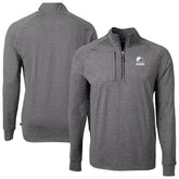 Cleveland Browns Cutter & Buck Big & Tall Adapt Eco Knit Quarter-Zip Top - Heather Black cheap