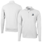 Cleveland Browns Cutter & Buck Big & Tall Virtue Eco Pique Recycled Quarter-Zip Pullover Top - White cheap