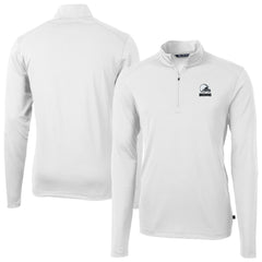 Cleveland Browns Cutter & Buck Big & Tall Virtue Eco Pique Recycled Quarter-Zip Pullover Top - White cheap