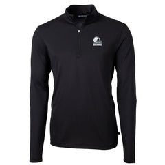Cleveland Browns Cutter & Buck Big & Tall Virtue Eco Pique Recycled Quarter-Zip Pullover Top - Black online