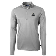 Cleveland Browns Cutter & Buck Big & Tall Virtue Eco Pique Recycled Quarter-Zip Pullover Top - Gray cheap