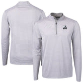 Cleveland Browns Cutter & Buck Big & Tall Virtue Eco Pique Micro Stripe Recycled Quarter-Zip Pullover Top - Gray outlet