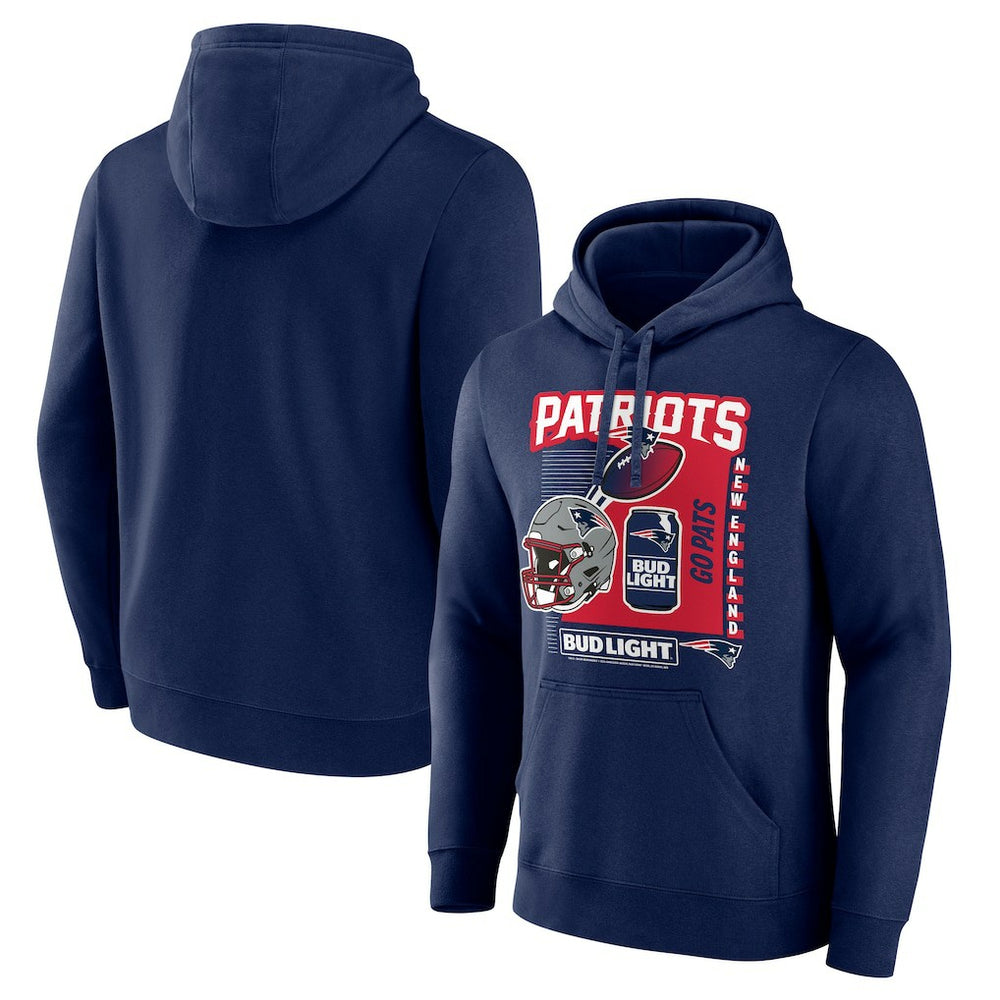 New England Patriots Bud Light Pullover Hoodie - Navy for sale