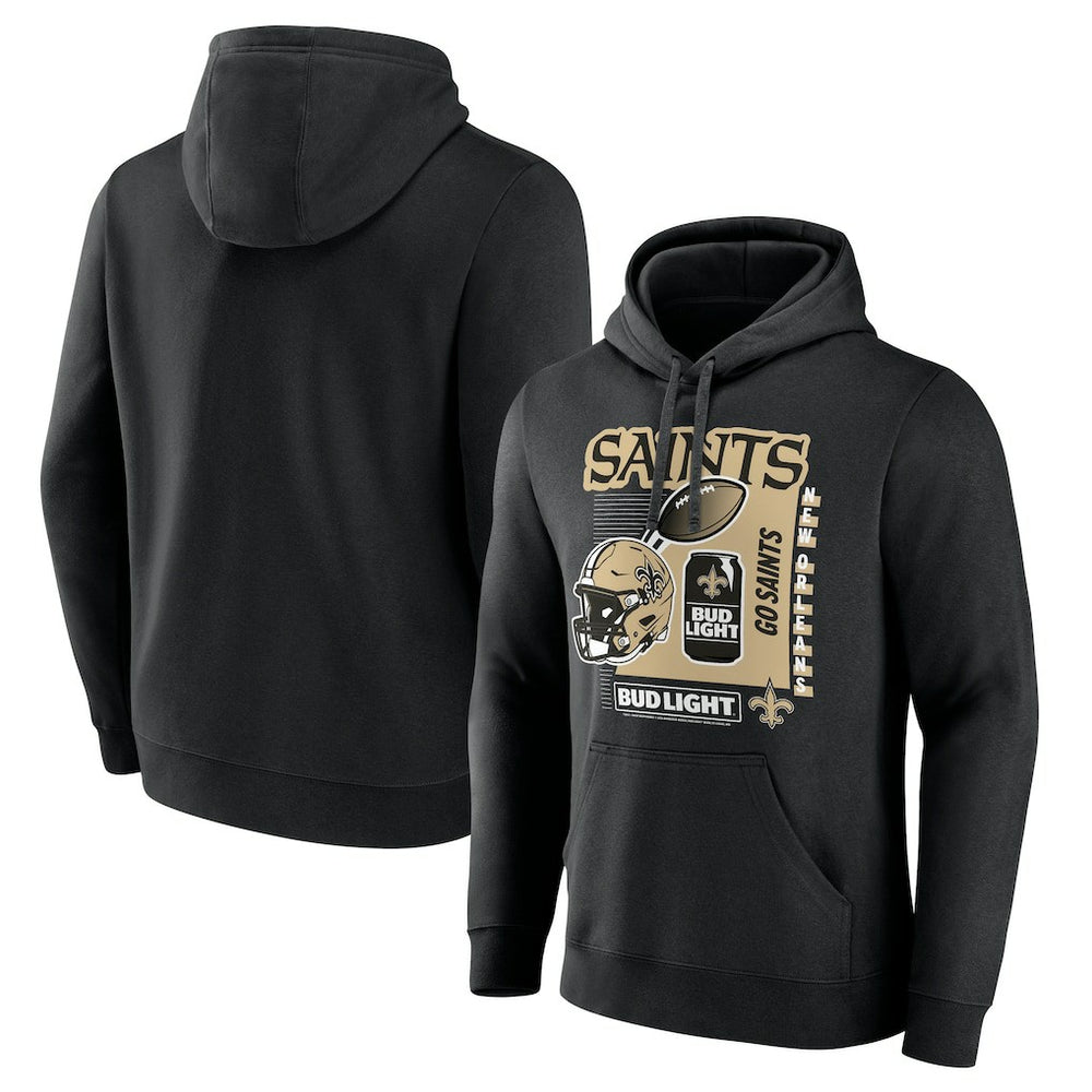 New Orleans Saints Bud Light Pullover Hoodie - Black for sale