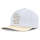 San Diego Padres Pro Performance Snapback Hat - White/Cream | Nike