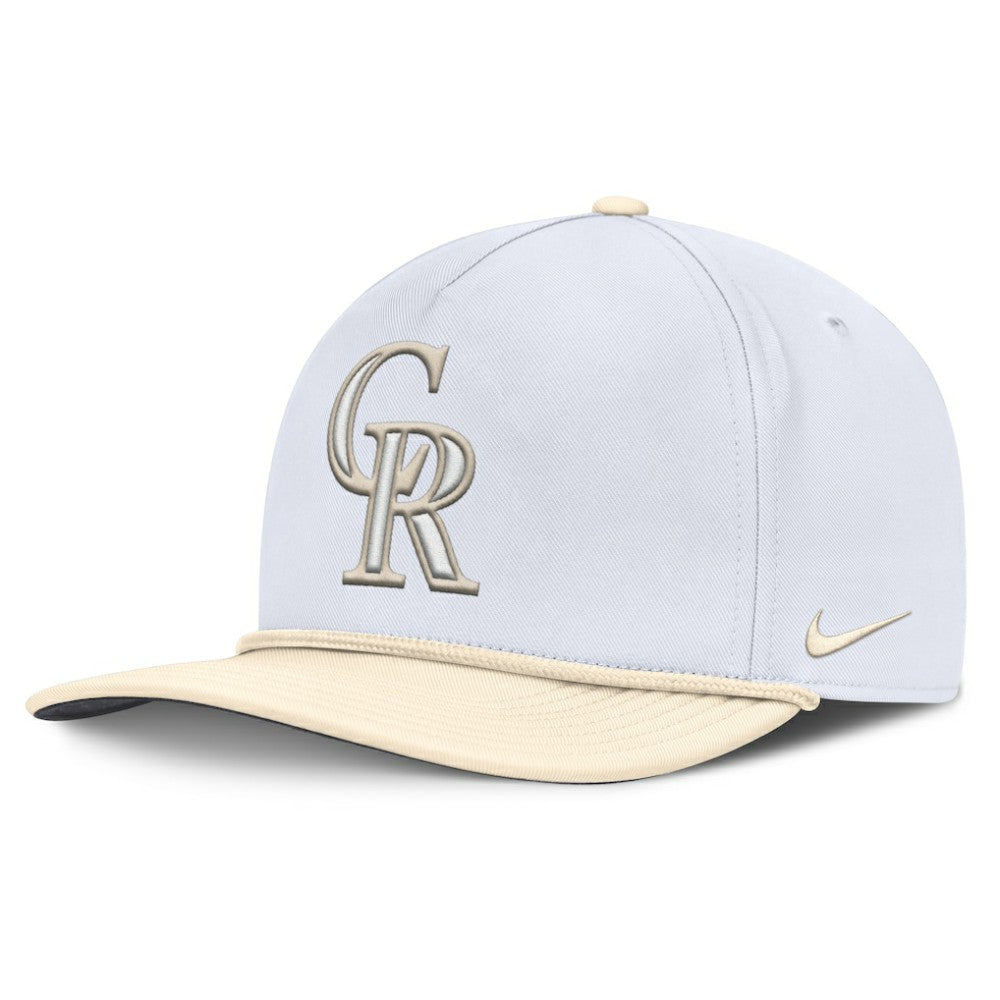 Colorado Rockies Pro Performance Snapback Hat - White/Cream | Nike