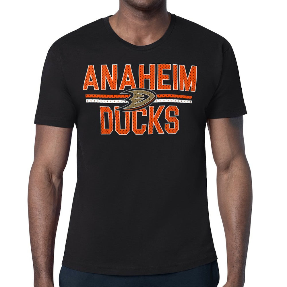 Anaheim Ducks Starter Mesh Look Team Name T-Shirt Black