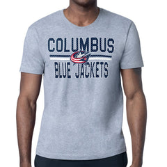 Columbus Blue Jackets Starter Mesh Look Team Name T-Shirt Heather Gray