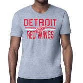 Detroit Red Wings Starter Mesh Look Team Name T-Shirt Heather Gray