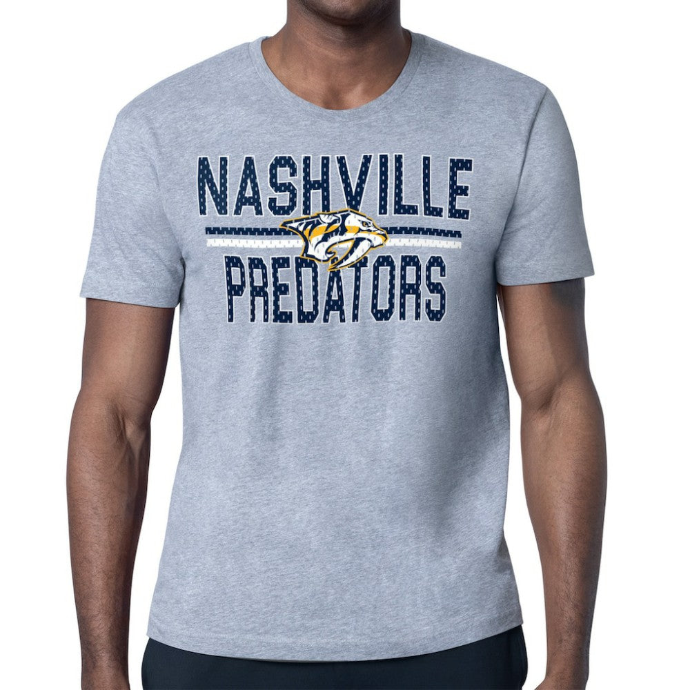 Nashville Predators Starter Mesh Look Team Name T-Shirt Heather Gray
