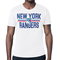 New York Rangers Starter Mesh Look Team Name T-Shirt White
