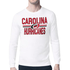 Carolina Hurricanes Starter Mesh Look Team Name Long Sleeve T-Shirt White