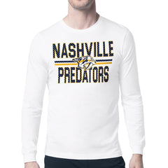 Nashville Predators Starter Mesh Look Team Name Long Sleeve T-Shirt White