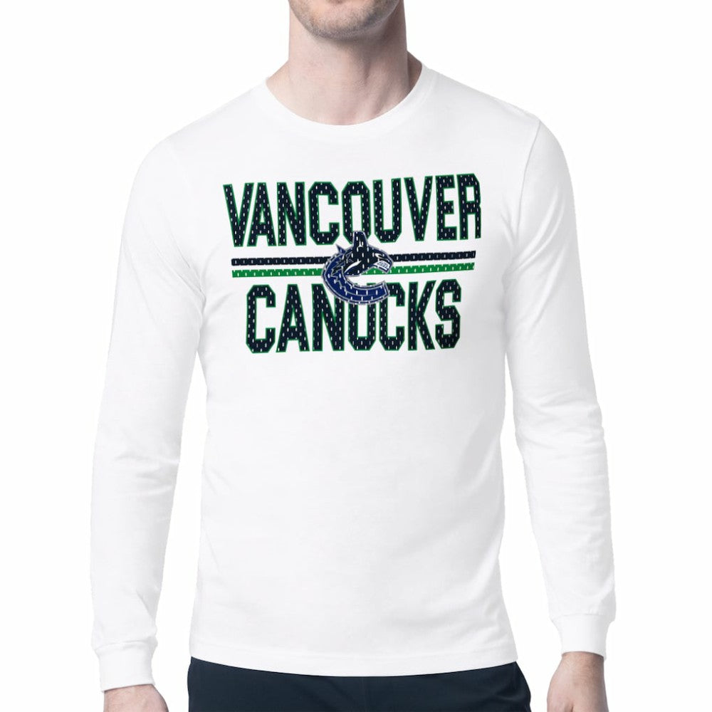 Vancouver Canucks Starter Mesh Look Team Name Long Sleeve T-Shirt White