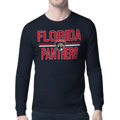 Florida Panthers Starter Mesh Look Team Name Long Sleeve T-Shirt Navy