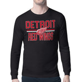 Detroit Red Wings Starter Mesh Look Team Name Long Sleeve T-Shirt Black