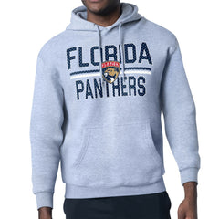 Florida Panthers Starter Mesh Look Team Name Logo Tri-Blend Pullover Hoodie Heather Gray