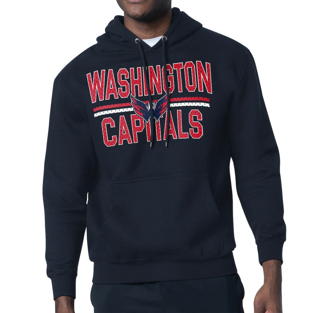 Washington Capitals Starter Mesh Look Team Name Logo Tri-Blend Pullover Hoodie Navy