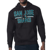 San Jose Sharks Starter Mesh Look Team Name Logo Tri-Blend Pullover Hoodie Black