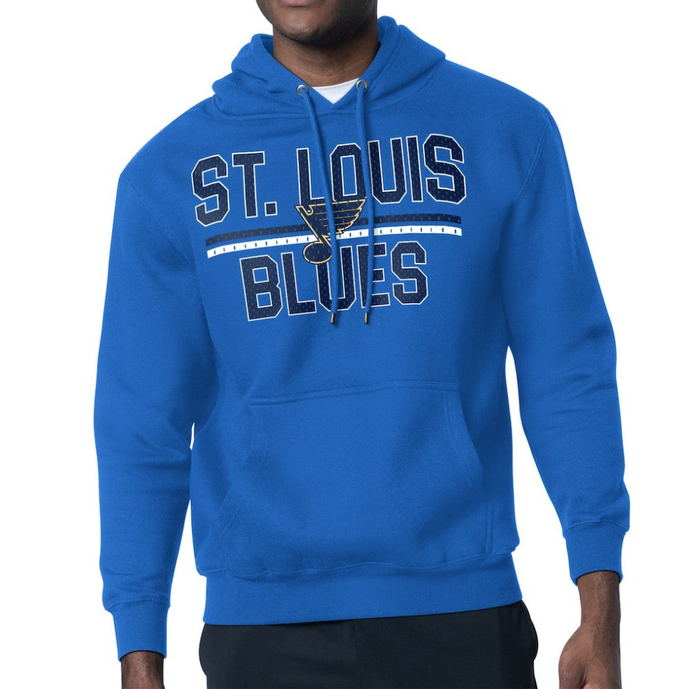 St. Louis Blues Starter Mesh Look Team Name Logo Tri-Blend Pullover Hoodie Blue