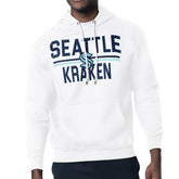 Seattle Kraken Starter Mesh Look Team Name Logo Tri-Blend Pullover Hoodie White
