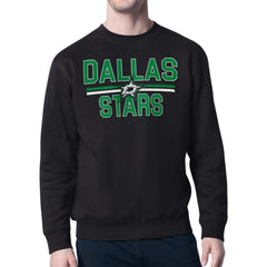 Dallas Stars Starter Mesh Look Team Name Logo Pullover Sweatshirt Black