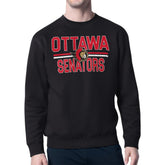 Ottawa Senators Starter Mesh Look Team Name Logo Pullover Sweatshirt Black