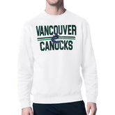 Vancouver Canucks Starter Mesh Look Team Name Logo Pullover Sweatshirt White